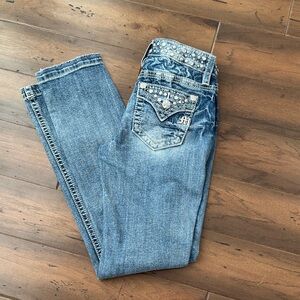 Miss me Women's Blue Embellished Jeans